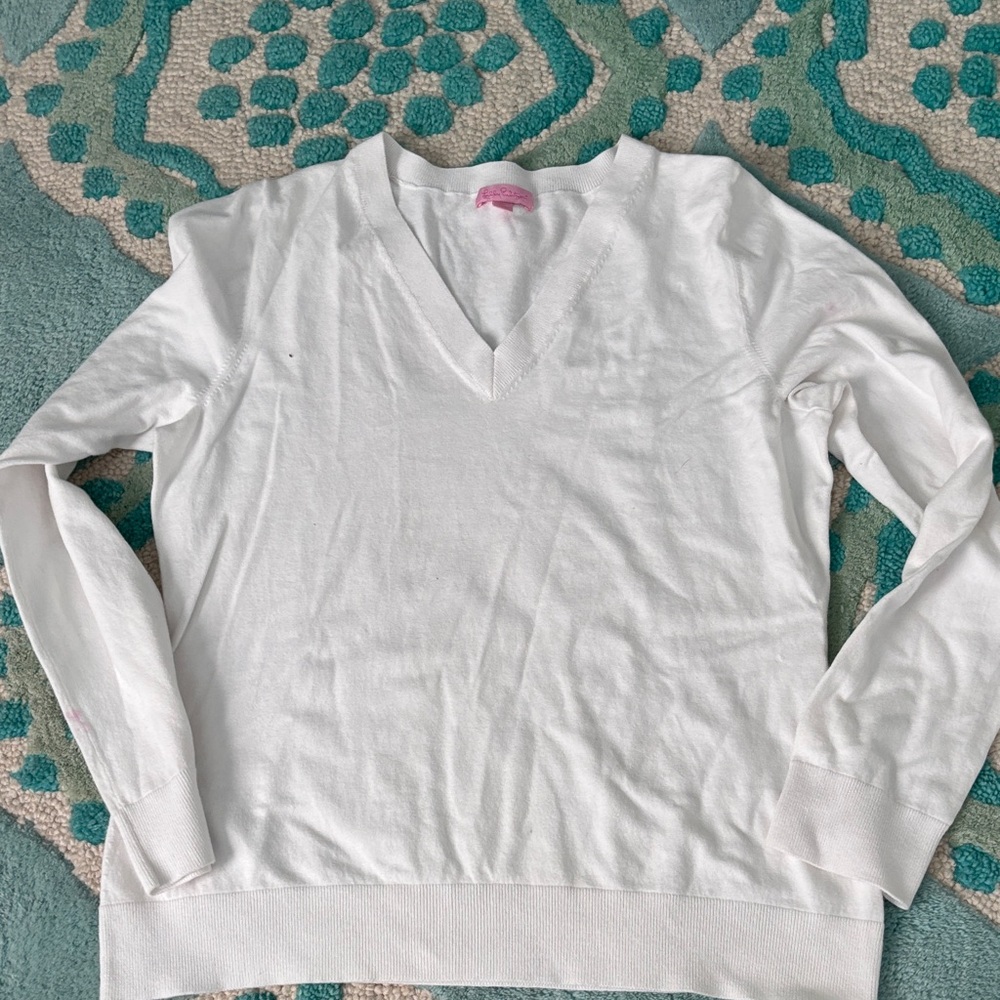 Lilly Pulitzer White V-Neck Top